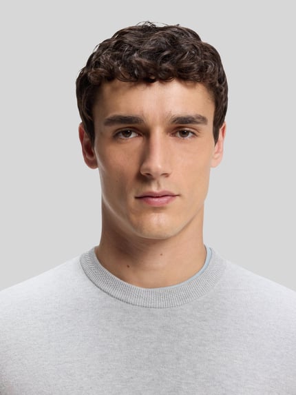 BOSS Orange Regular Fit Pullover aus Baumwoll-Kaschmir-Mix Modell 'Kanovano' Hellgrau Melange 3
