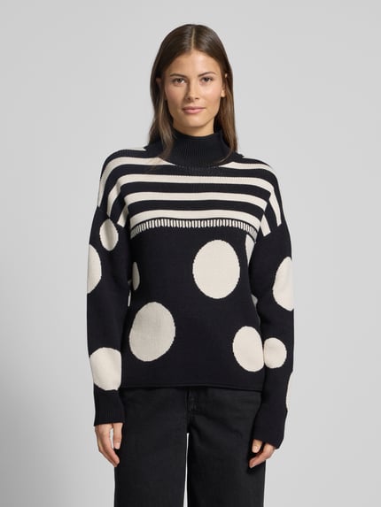 Oui Strickpullover mit Turtleneck Black 4