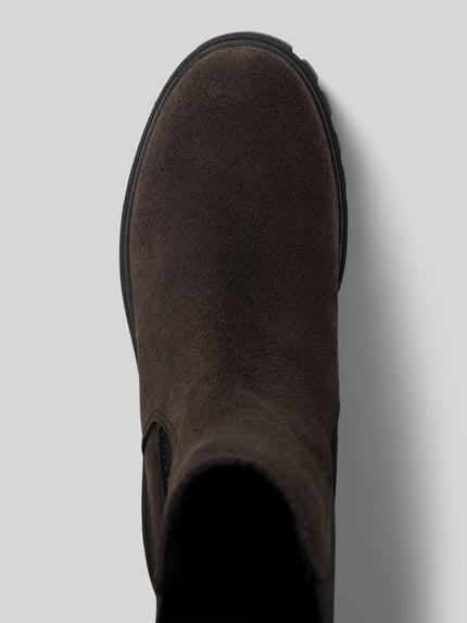 Produktfoto, brązowe Chelseas aus echtem Rindsleder Modell 'Valva 5' von Marc O'Polo, tekstura weluru, but damski