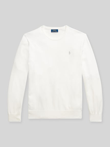 Polo Ralph Lauren Sweter o kroju slim fit z czystej bawełny Biały 2