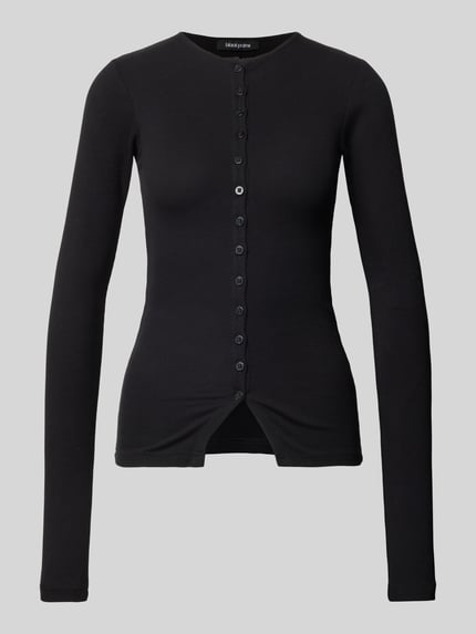 Langarmshirt mit durchgehender Knopfleiste Shop The Look MANNEQUINE