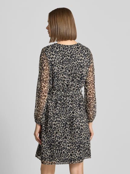 ONLY Getailleerde blousejurk met all-over motief model 'CERA' Zwart - 5