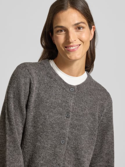 Selected Regular Fit Strickjacke aus Woll-Mix Modell 'LULU' Mittelgrau 3