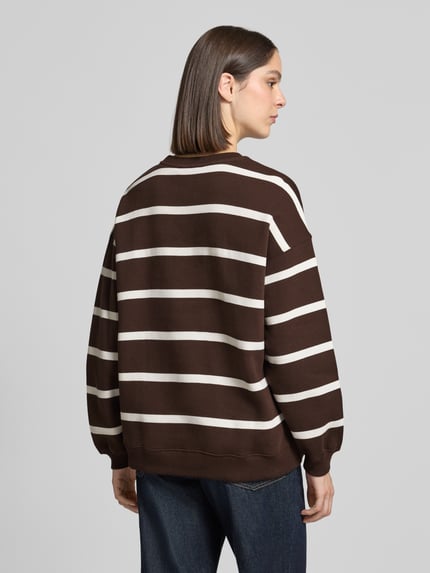 Smith and Soul Oversized sweatshirt van katoenmix met geborduurd logo Donkerbruin - 5