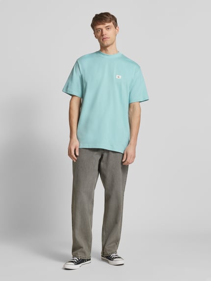 Calvin Klein Jeans T-shirt met labeldetail Turquoise - 1