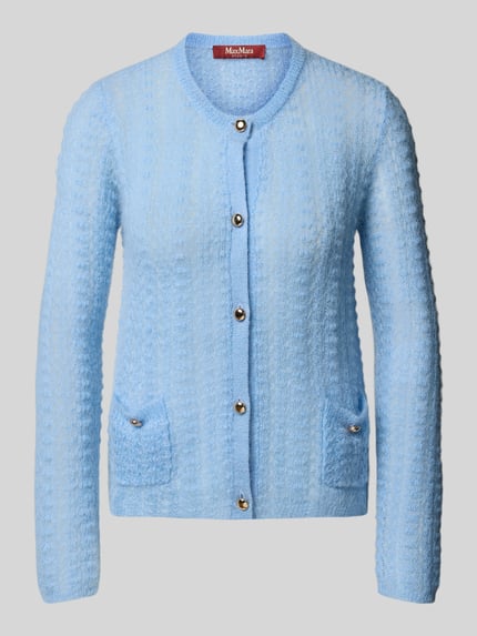 Regular Fit Strickjacke aus Mohair-Woll-Mix Modell 'GOLIA' Shop The Look MANNEQUINE