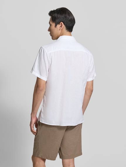 CK Calvin Klein regular fit vrijetijdsoverhemd van mix van linnen en lyocell Wit - 5