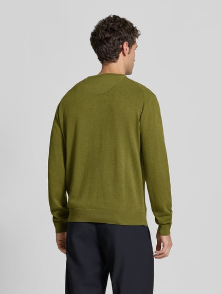 Fynch-Hatton Strickpullover mit Label-Strickerei Khaki 5
