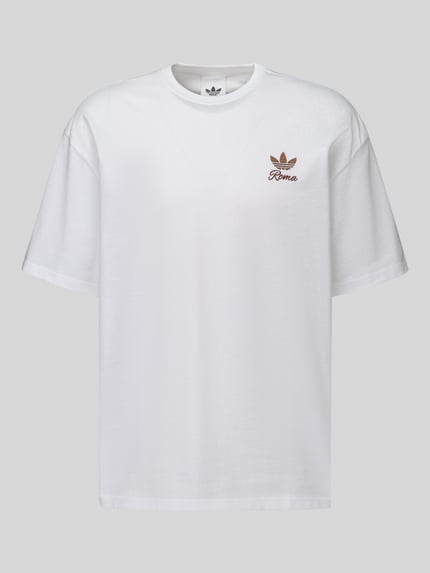 adidas Originals T-Shirt aus Leinen mit großem Rückenprint Weiss 2