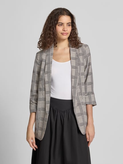PIECES Shaped Fit Longblazer mit Schalkragen Modell 'BOSELLA' Mittelgrau 4