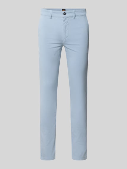 Produktfoto, Slim Fit Chino aus katoenmix van BOSS Orange, heren chino, look: effen kleuren, slim fit pasvorm, zij-steekzakken voor, paspelzakken achter