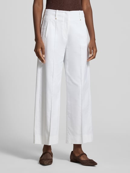 Luisa Cerano Wide Leg Hose mit Längsnähten Weiss 4