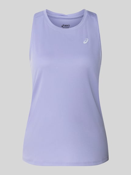Productfoto, Tanktop met ronde hals Model 'CORE' van ASICS TIGER, regular fit, reflecterende logoprint, ruglengte maat S 62 cm