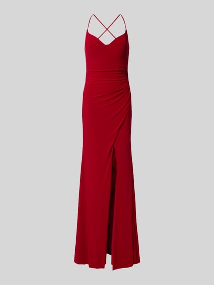 LUXUAR FASHION Abendkleid mit seitlicher Raffung Rot 2