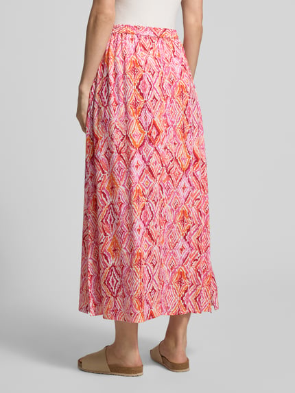 VERO MODA Ausgestellter Maxi-Rock aus reiner Viskose Modell 'EASY JOY' Rosa Melange 5