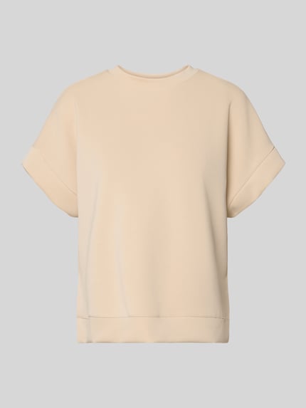 Produktfoto, Sweatshirt aus Modal-Mix mit Kappärmeln van Rich & Royal in beige, relaxed fit, ronde hals, dames, met stretch, glad oppervlak
