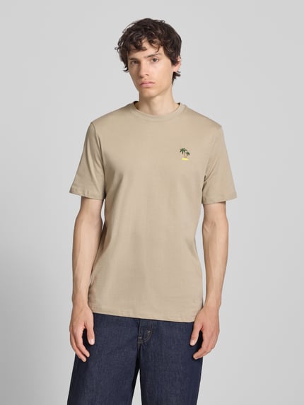 Blend T-Shirt mit Stitching Modell 'KAAN' Beige 4