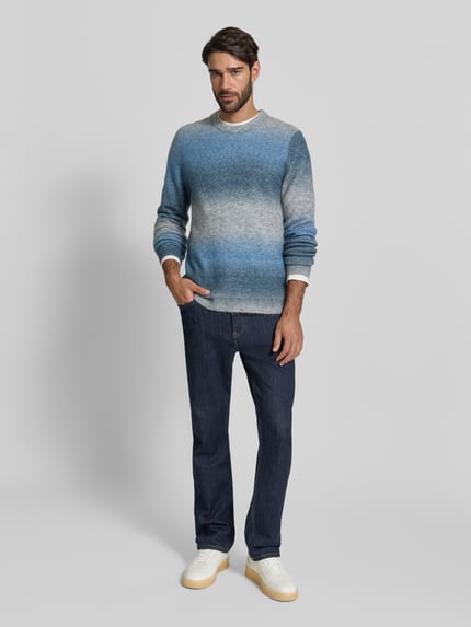Samsøe Samsøe Slim Fit Pullover mit Woll-Alpaka-Anteil in Strick-Optik Hellblau 1