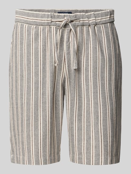 Produktfoto, Bermudas mit Gesäßleistentasche und Kordelzug von MCNEAL, mehrfarbig gestreift, Baumwoll-Mix, Straight Fit, strukturierte Oberfläche