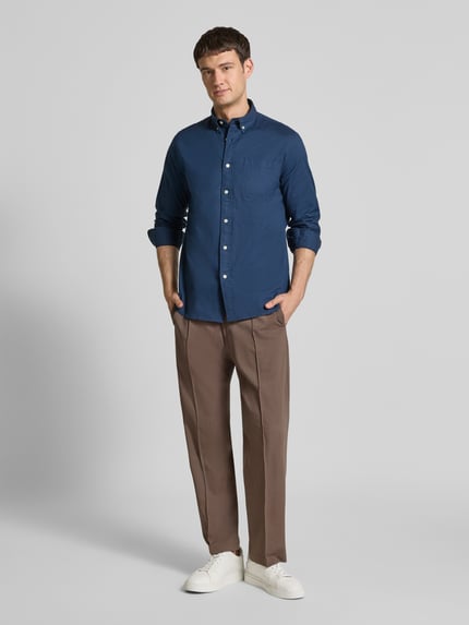 Selected Regular Fit Freizeithemd aus Baumwoll-Mix Modell 'REGRICK' Dunkelblau 1