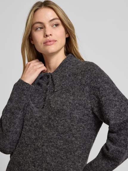 Gestuz Gebreide pullover van mix van wol en alpaca model 'alpha' Antraciet - 3