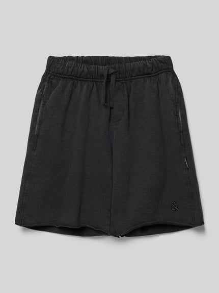 JACK & JONES Bermuda met elastische band, model 'BILL' Zwart - 1