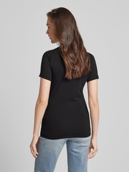 GUESS T-Shirt mit V-Ausschnitt Black 5