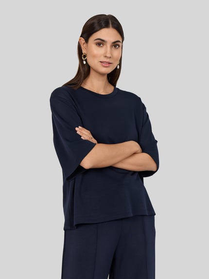 Soyaconcept Sweatshirt mit halblangen Ärmeln Marine 3
