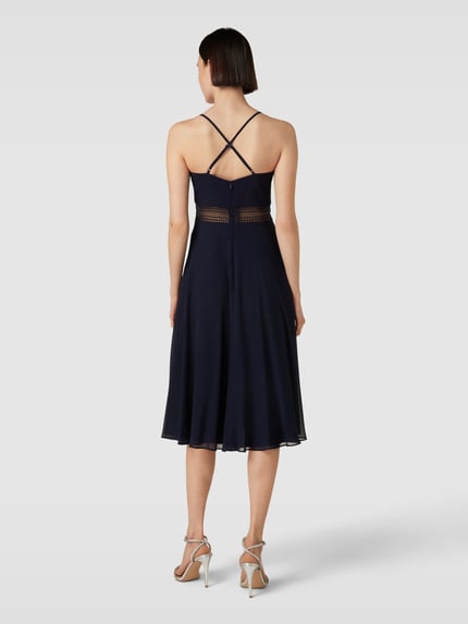 VM by Vera Mont Cocktailkleid mit Wasserfall-Ausschnitt Dunkelblau 5