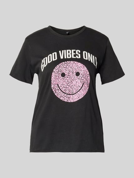 ONLY regular fit T-shirt van puur katoen model 'LISA LIFE LUCY' Zwart - 2
