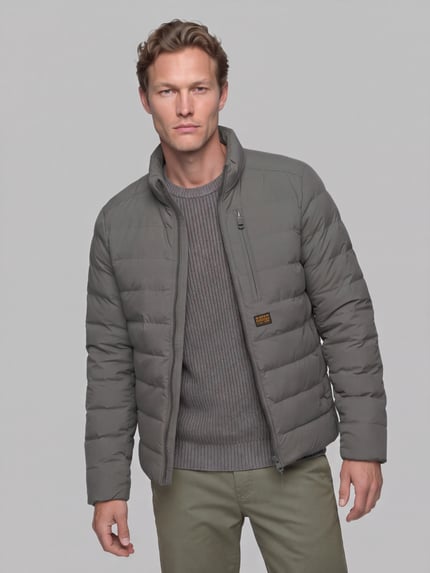 G-Star RAW Steppjacke mit Brusttasche Hellgrau 4