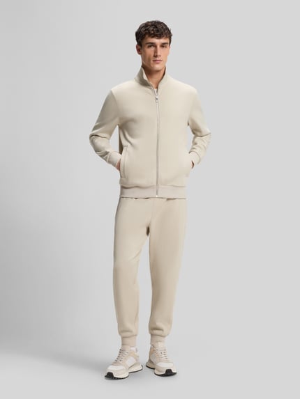 BOSS Jogpants o kroju regular fit z mieszanki bawełny model 'LAMONT' Beżowy 1