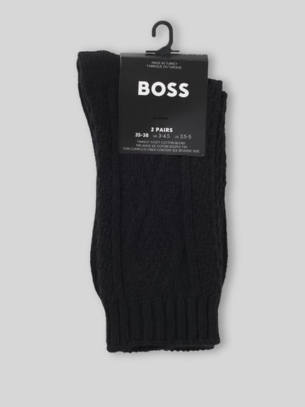 BOSS Socken mit Strukturstrick im 2er-Pack Black 2