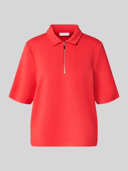 Produktfoto, Regular Fit Poloshirt mit Reißverschluss von Christian Berg Woman aus Material-Mix mit Modal-Anteil in Rot, 1/2-Arm