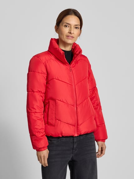VERO MODA Regular Fit Steppjacke mit Stehkragen Modell 'LIGARIO' Rot 4