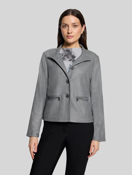 Betty Barclay Regular Fit Kurzblazer mit Stehkragen Hellgrau 4