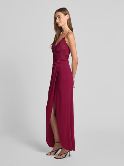 Lipsy Abendkleid mit Paillettenbesatz Dunkelrot 1