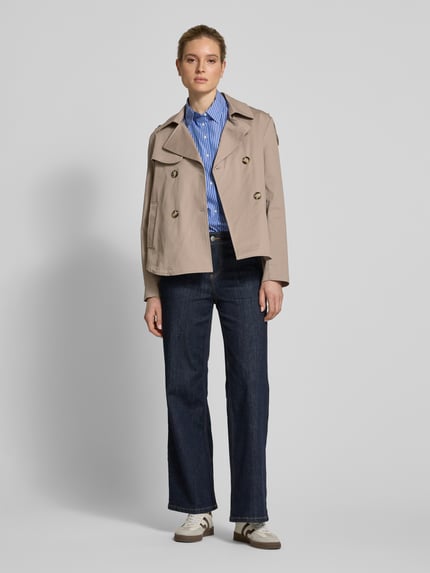 Amber & June Trenchcoat mit Leistentaschen Taupe 1