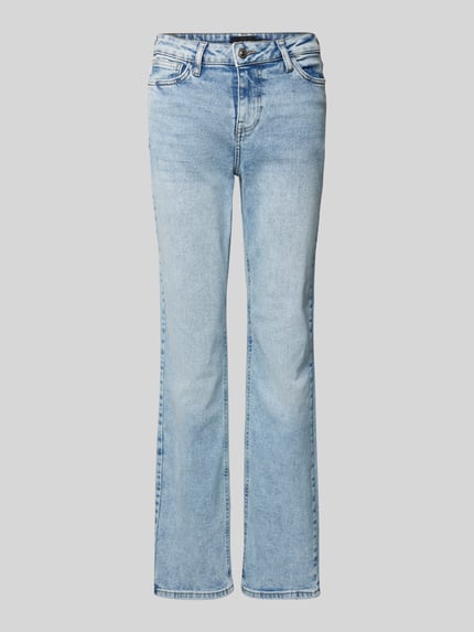 PIECES Straight Fit Jeans aus Baumwoll-Mix Modell 'KELLY' Hellblau 2