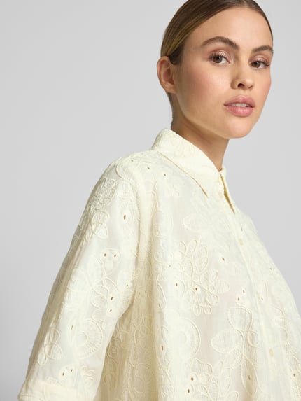 Jake*s Collection Mini-jurk met broderie anglaise Ecru - 3