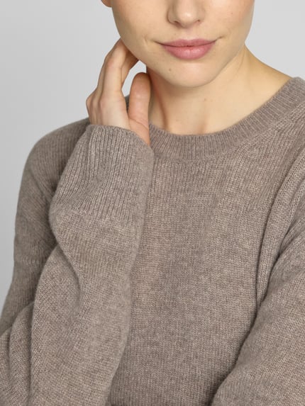 Marc O'Polo Loose Fit Pullover aus reiner Wolle Taupe 3