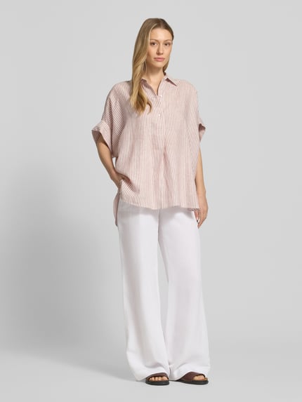 Weekend Max Mara Oversized Leinenbluse mit kurzem Arm Modell 'VERVE' Altrosa 1