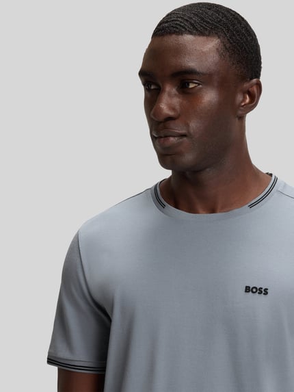 BOSS Green t-shirt o kroju regular fit z mieszanka bawełny model 'TAUL                                                                                                                                                                                                                                                                                        ' Szaroniebieski 3