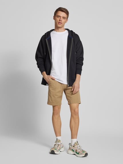 JACK & JONES Regular Fit Chino-Shorts mit Gürtel Modell 'MARCO FRANCO' Beige 1