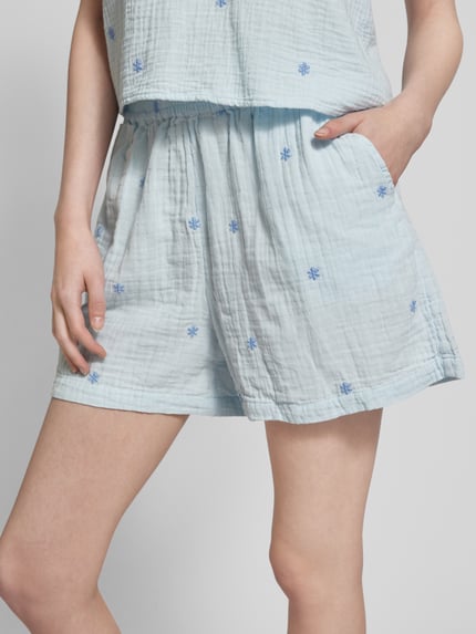 PIECES High Waist Shorts mit elastischem Bund Modell 'MAYA' Hellblau 3