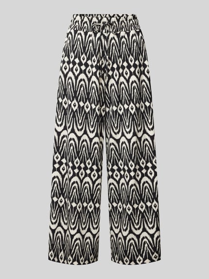 Christian Berg Woman Wide leg stoffen broek met tunnelkoord Zwart - 2