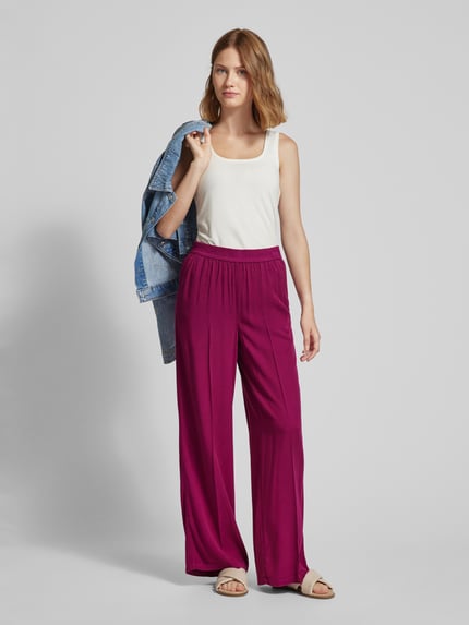 s.Oliver RED LABEL Wijde broek met gestileerde paspelzakken Bordeaux - 1