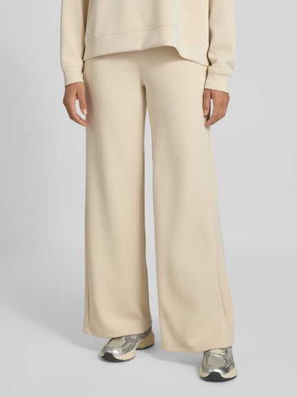 Smith and Soul Wide leg sweatpants met elastische band, model 'SCUBA' Offwhite gemêleerd - 4