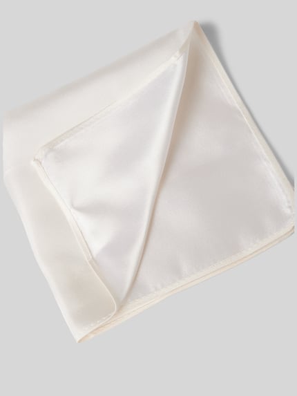 MONTI Strik en pochet in een set van pure zijde Ecru - 3