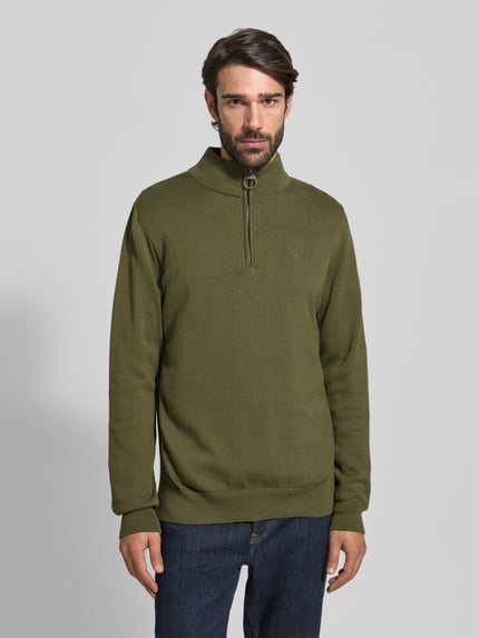 Barbour Regular Fit Troyer aus reiner Baumwolle Modell 'HALF ZIP' Oliv 4